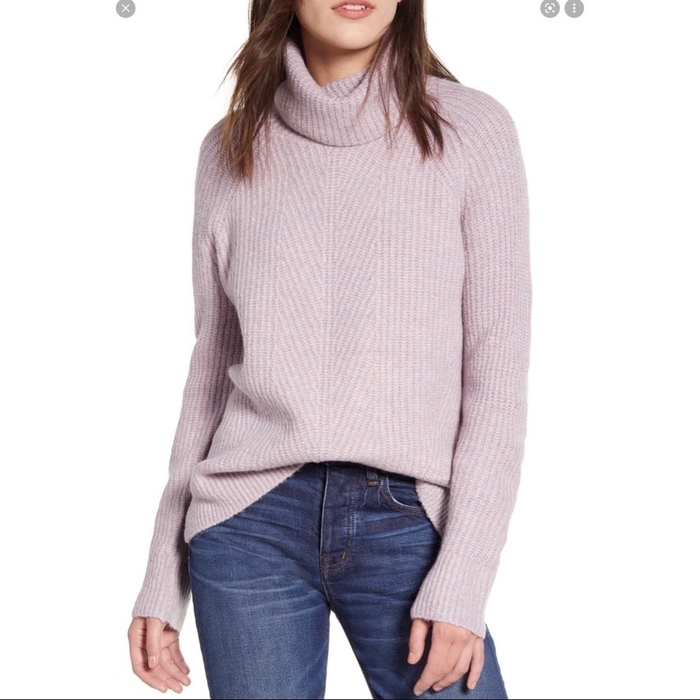 MADEWELL • Women’s Mercer Turtleneck Sweater in Coziest Yarn Purple Size Small